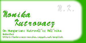 monika kutrovacz business card